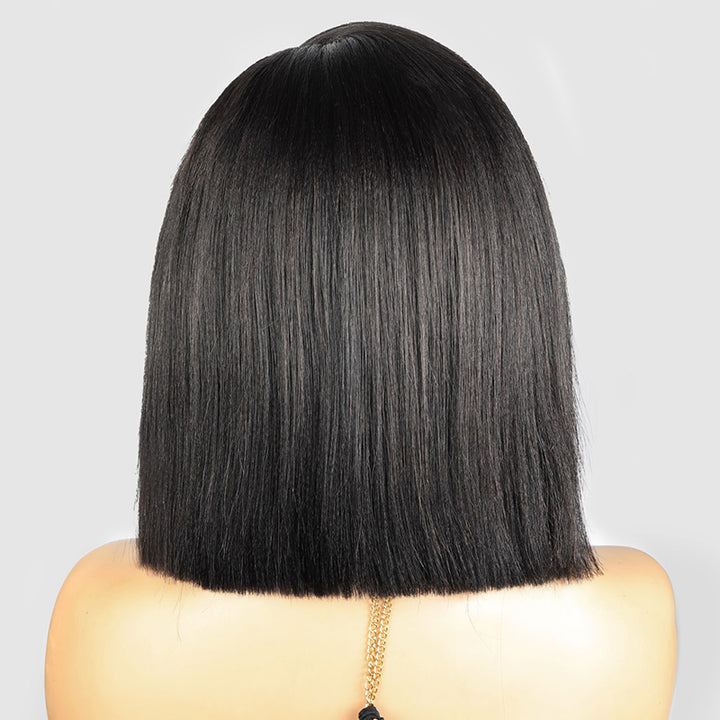 Allove Yaki Straight Bob Wig 13x4 Lace Front Ready To Wear Human Hair Bob Wigs For Women 180% Density - AlloveHair
