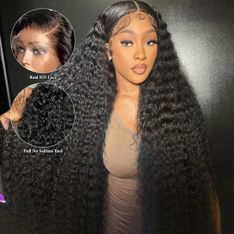 【40Inch Long Wig】Allove Bleach Knots & Pre Pulacked 13x4 Skinlike Real HD Full Lace Front Virgin Human Hair Wig 250% Density - AlloveHair
