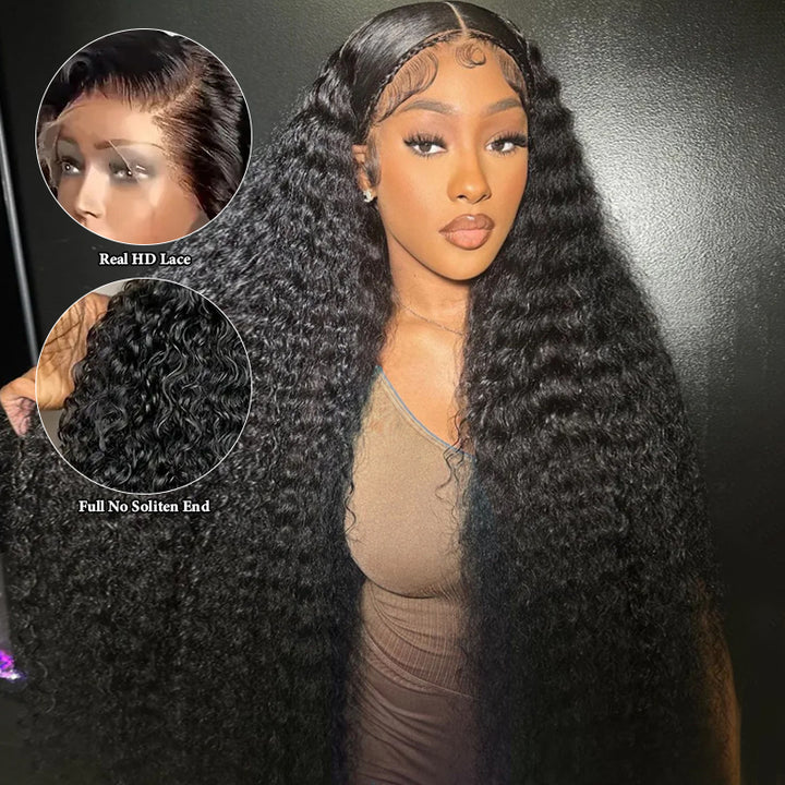 【40Inch Long Wig】Allove Bleach Knots & Pre Pulacked 13x4 Skinlike Real HD Full Lace Front Virgin Human Hair Wig 250% Density - AlloveHair