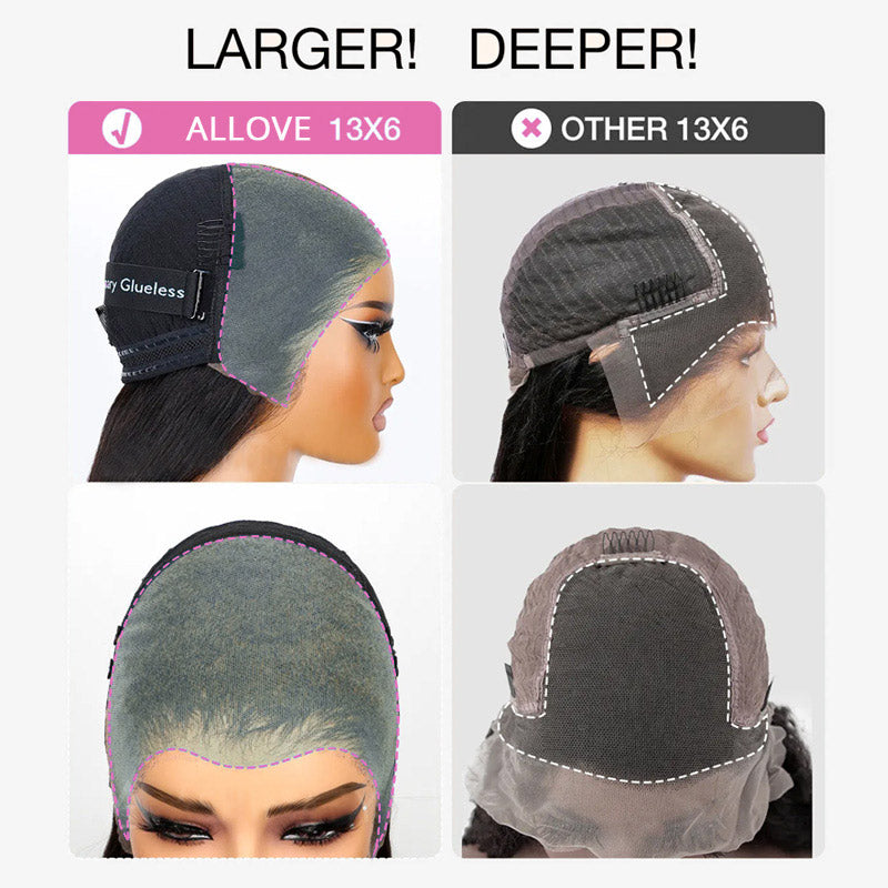 Allove Pull Go Drawstring Wig 13x6 Full Lace Front Wig Virgin Curly Human Hair - AlloveHair