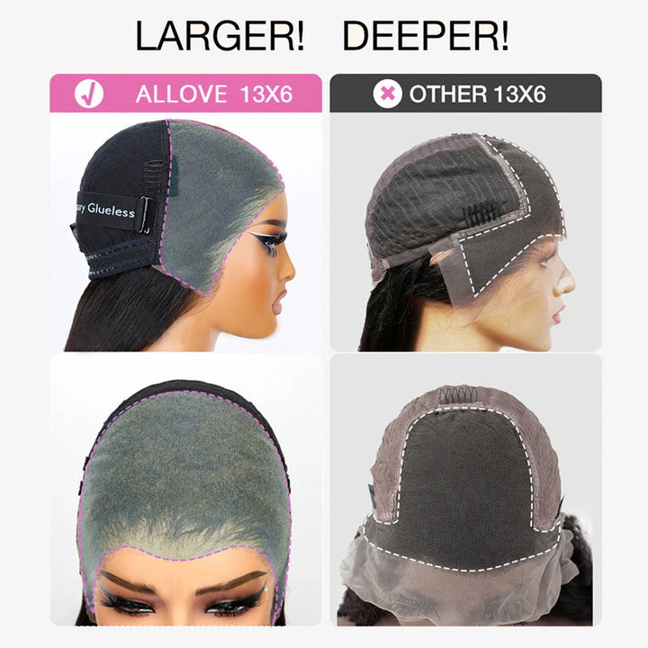 Allove Pull Go Drawstring Wig 13x6 Full Lace Front Wig Virgin Curly Human Hair - AlloveHair