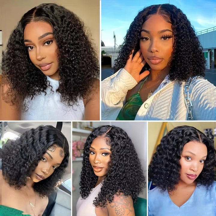 【3 IN 1 HALF WIG】Allove Water Wave Flip Over Human Hair Wigs With Drawstring Invisi Hairline Beginner Friendly Glueless Wig - AlloveHair