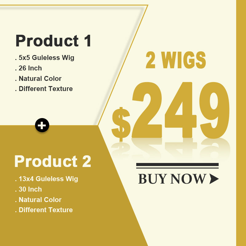 2 Wigs = $249 | 5x5 Glueless Wig 26'' 180% Density and 13x4 Wear to Go Lace Front Wigs 30'' - AlloveHair