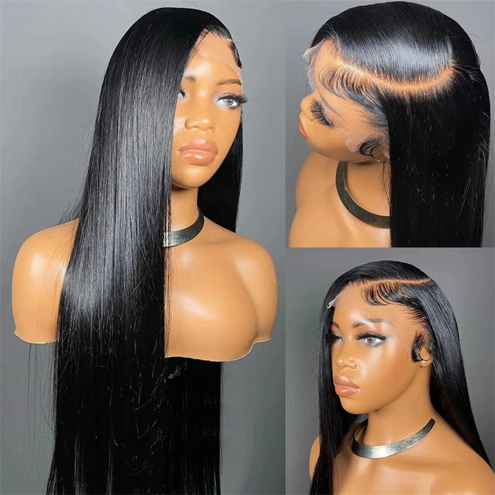 30Inch 5x5 HD Pre Plucked Wear and Go Lace Closure Wig Straight Hair Glueless Lace Wigs 200% Density