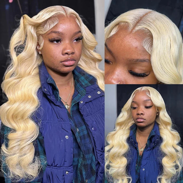 613 Blonde Body Wave Hair 4*4 HD Lace Closure Wig Wear and Go Glueless Lace Wigs
