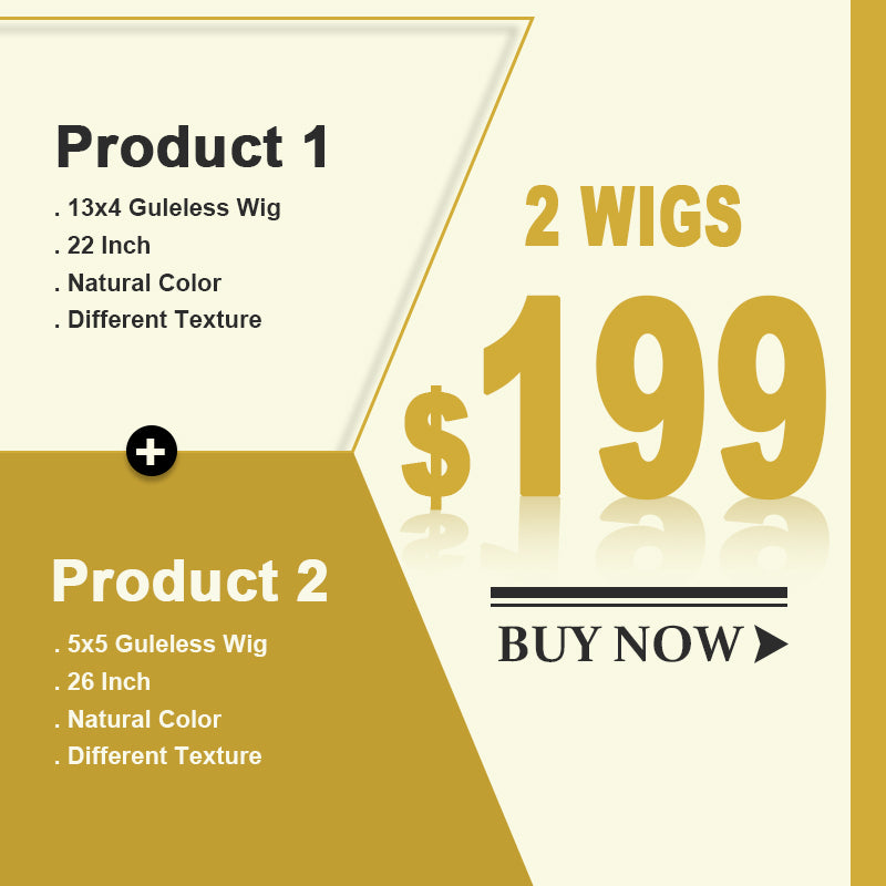 2 Wigs = $199 | 5x5 Lace Wig 26'' and 13x4 Lace Front Wigs 22'' 180% Density - AlloveHair