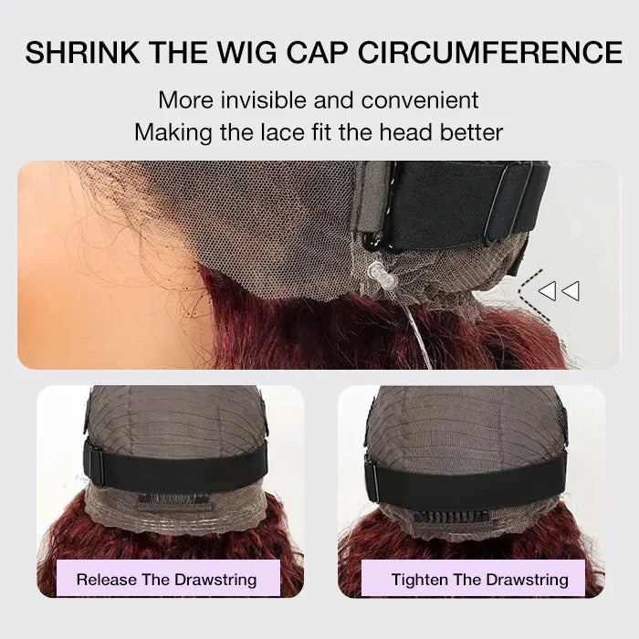 Allove Snug Fit 99J Burgundy Invisi-Pull String 360 Full Lace Frontal Wig 250% Density Straight Hair/Body Wave Pre Everything Glueless Wigs - AlloveHair