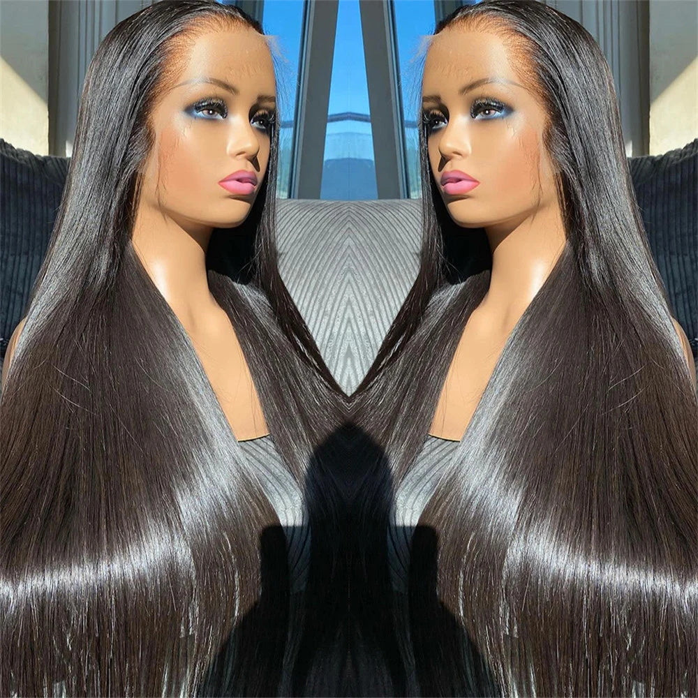 Overnight Shipping Straight 13x4 Lace Front Affordable Human Hair 28 Inch Wigs For Women Transparent Glueless Lace Wigs