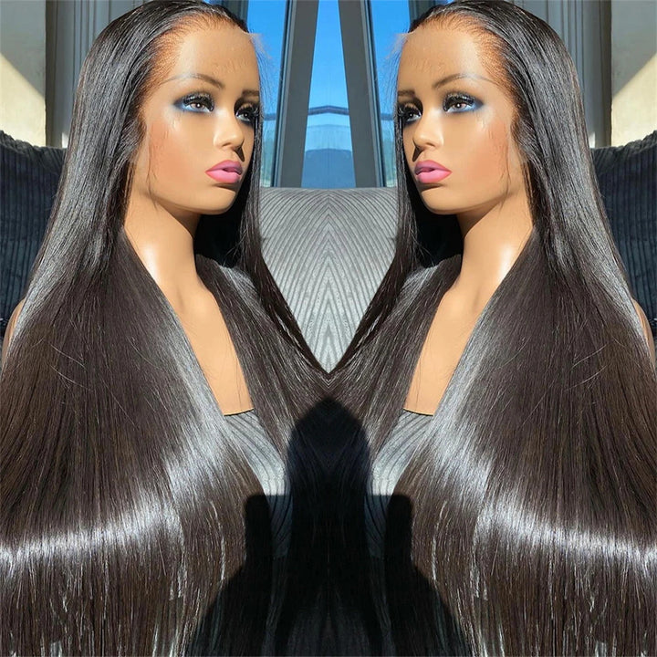 Overnight Shipping Straight 13x4 Lace Front Affordable Human Hair 28 Inch Wigs For Women Transparent Glueless Lace Wigs