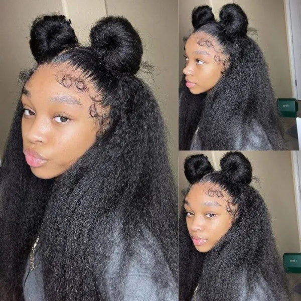 Bleached Knots Wear Go Wig | Yaki Straight 13x4 HD Lace Frontal Wig Pre-Plucked PPB Glueless Wigs