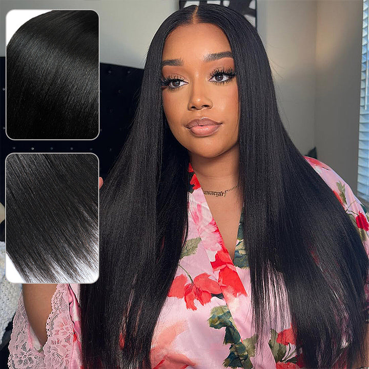 Allove Hair Upgrade Brazilian Yaki Straight 3 Bundles Virgin Human Hair Extensions - AlloveHair