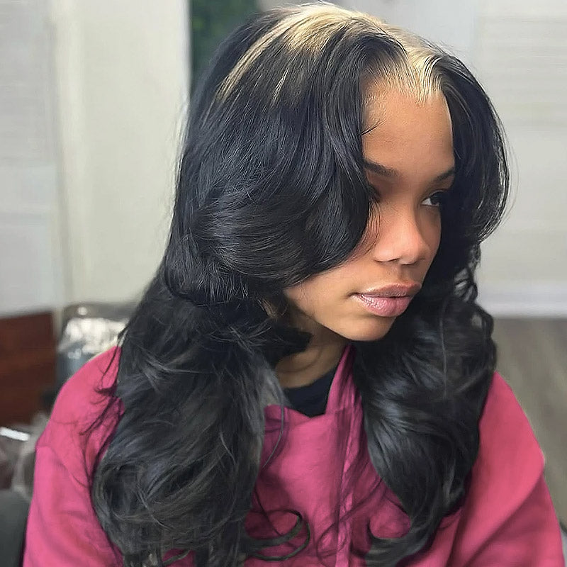 Allove Ombre 613 Root 1B Colored Body Wave 13x6 13X4 Transparent Lace Front Human Hair Wigs  Pre Plucked For Women - AlloveHair