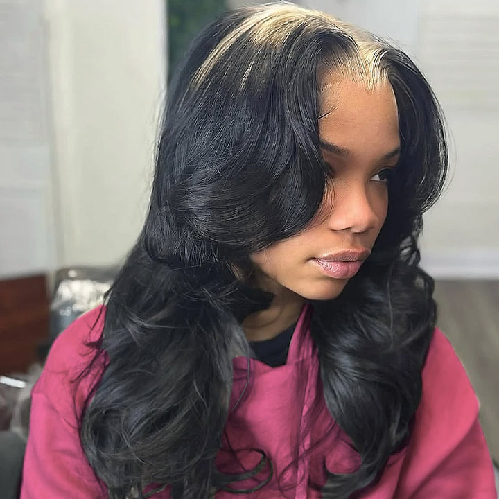 Allove Ombre 613 Root 1B Colored Body Wave 13x6 13X4 Transparent Lace Front Human Hair Wigs  Pre Plucked For Women - AlloveHair