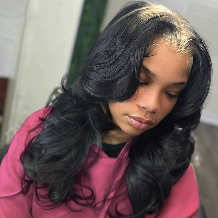 Allove Ombre 613 Root 1B Colored Body Wave 13x6 13X4 Transparent Lace Front Human Hair Wigs  Pre Plucked For Women - AlloveHair