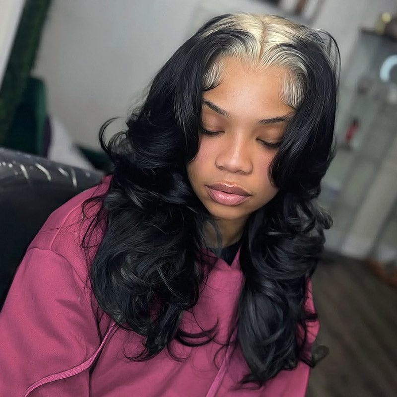 Allove Ombre 613 Root 1B Colored Body Wave 13x6 13X4 Transparent Lace Front Human Hair Wigs  Pre Plucked For Women - AlloveHair