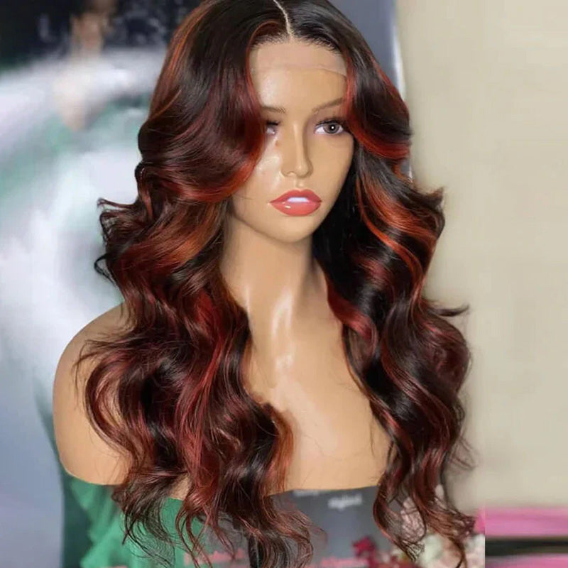 Allove P1B/350 Piano Color Body Wave 13x4 HD Lace Frontal Wigs with Pre-plucked Human Hair Wig - AlloveHair