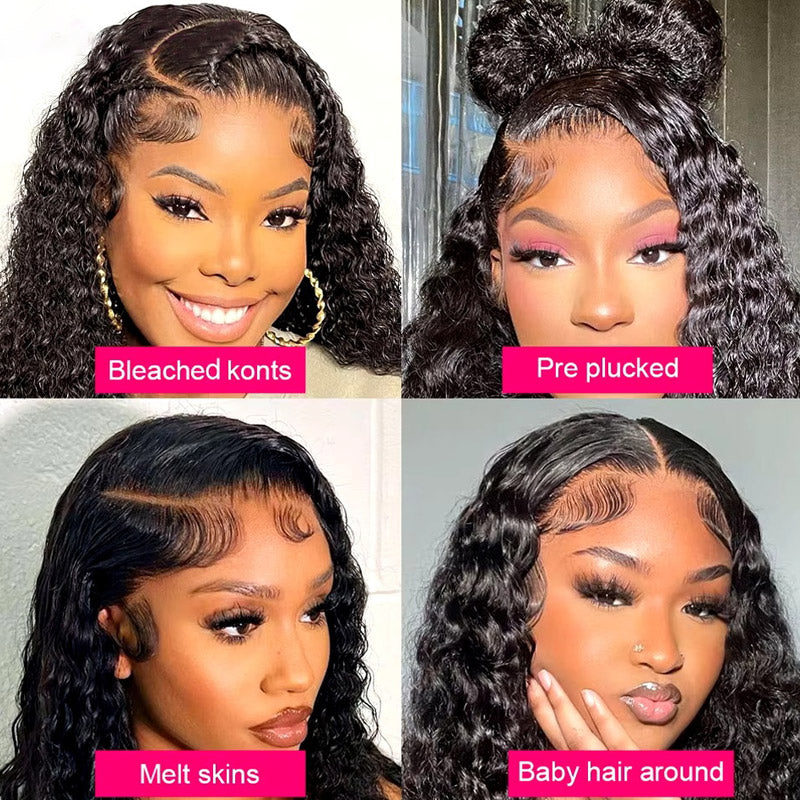 Allove Hair 40Inch 13x6 HD Lace Front Wig Brazilian Deep Wave Wear to Go Human Hair Wigs - AlloveHair