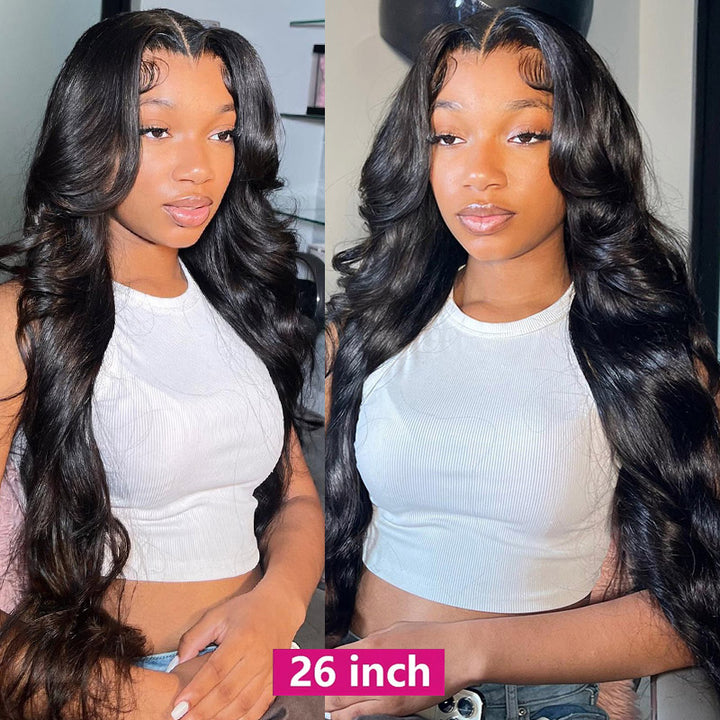 Brazilian Body Wave 3 Bundles with 2x6 HD Lace Deep Part Closure Virgin Human Hair - AlloveHair