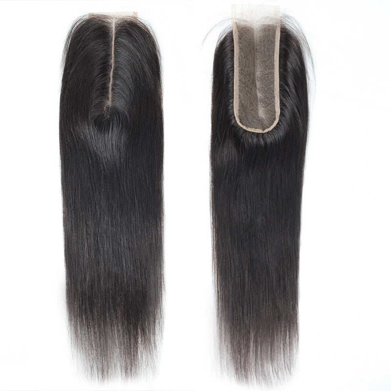 Brazilian Straight Hair 3 Bundles With HD Lace Deep Part 2x6 Closure Human Hair Weave - AlloveHair