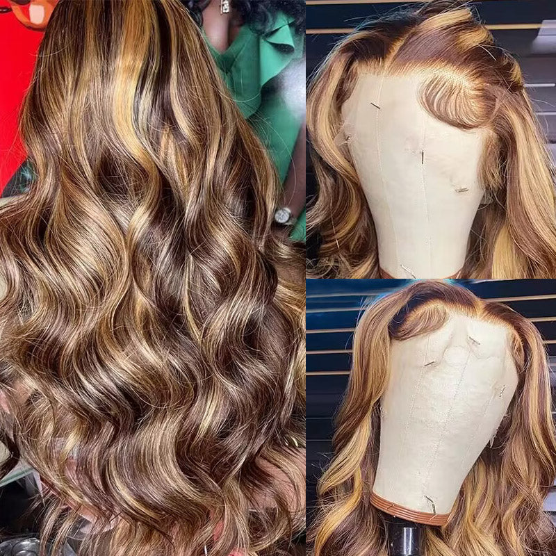 【C Part】Honey Blonde Ombre Ready To Wear Body Wave Hair 13*4 HD Glueless Lace Front Human Hair Affordable Wigs Hairstyles with Pre Plucked