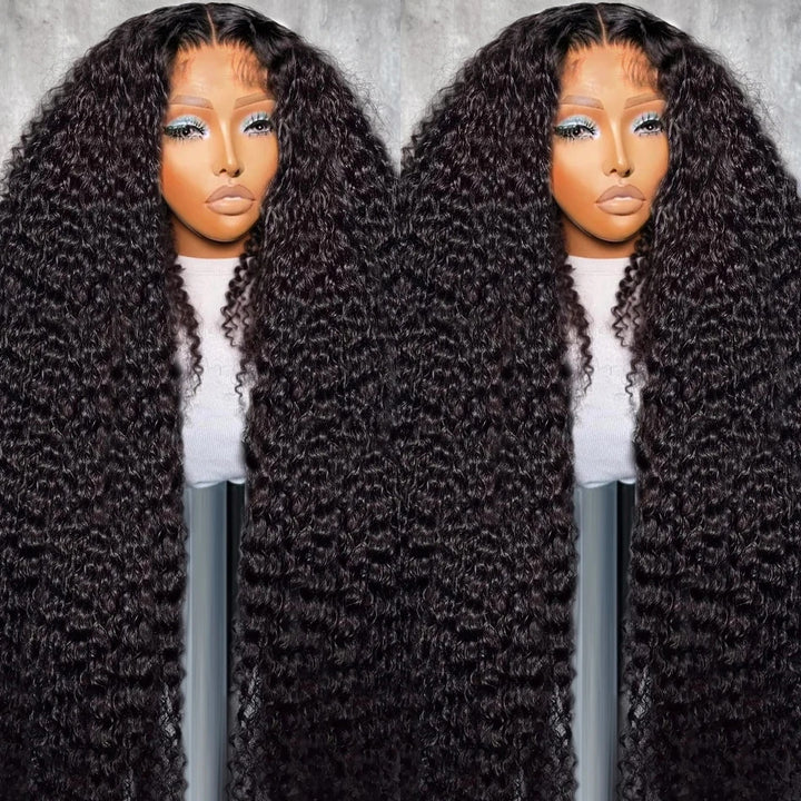 【C Part】Wear & Go 40 Inch Undetectable Invisible 13x4 HD Glueless Lace Front Brazilian Deep Curly Wigs - AlloveHair