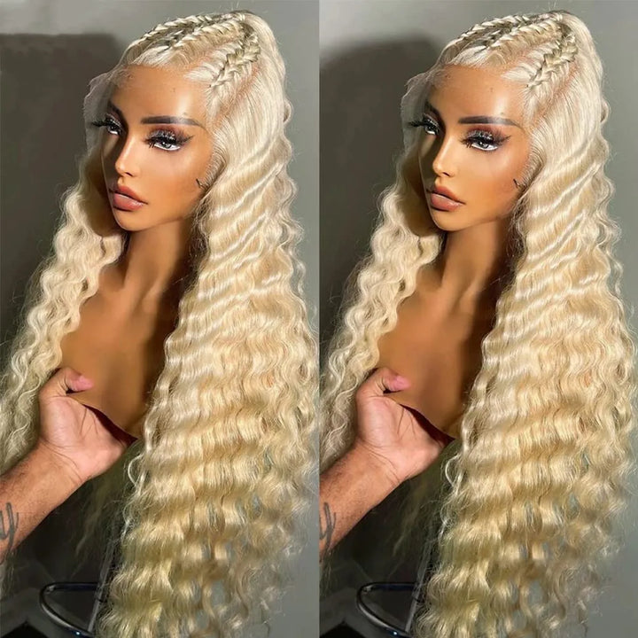 Introducing the Allove Hair Glueless 613 Wig, crafted from premium virgin human hair for a luxurious and natural look. This stunning loose deep wave hair offers beautiful volume and movement, making it perfect for any occasion.