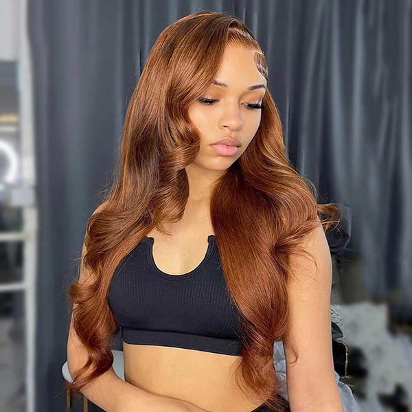 Allove #30 Colored Hair Body Wave 13x4 HD Lace Front Wig Pre Plucked Ready To Wear Wig For Women