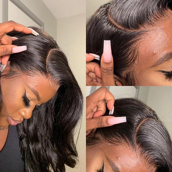 【C Part】30Inch Long 13*4 HD Straight Human Hair Ready To Wear Lace Front Wig - AlloveHair