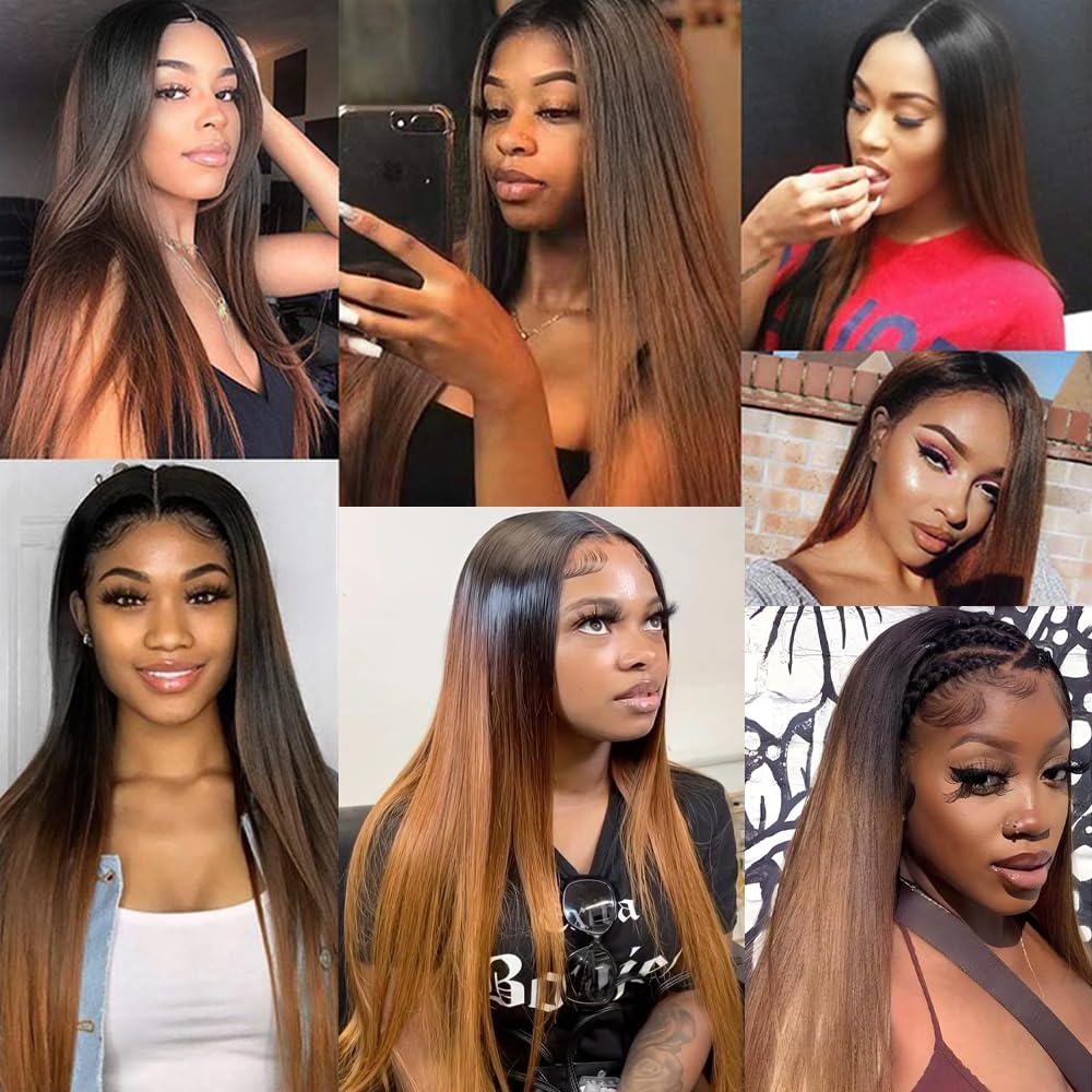 Allove Hair Two Tone Straight Hair Weave 3 Bundles T1B/30 Color Hair - AlloveHair