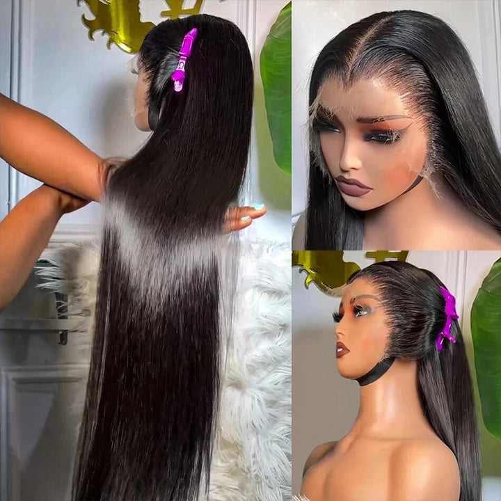 【C Part】30Inch Long 13*4 HD Straight Human Hair Ready To Wear Lace Front Wig