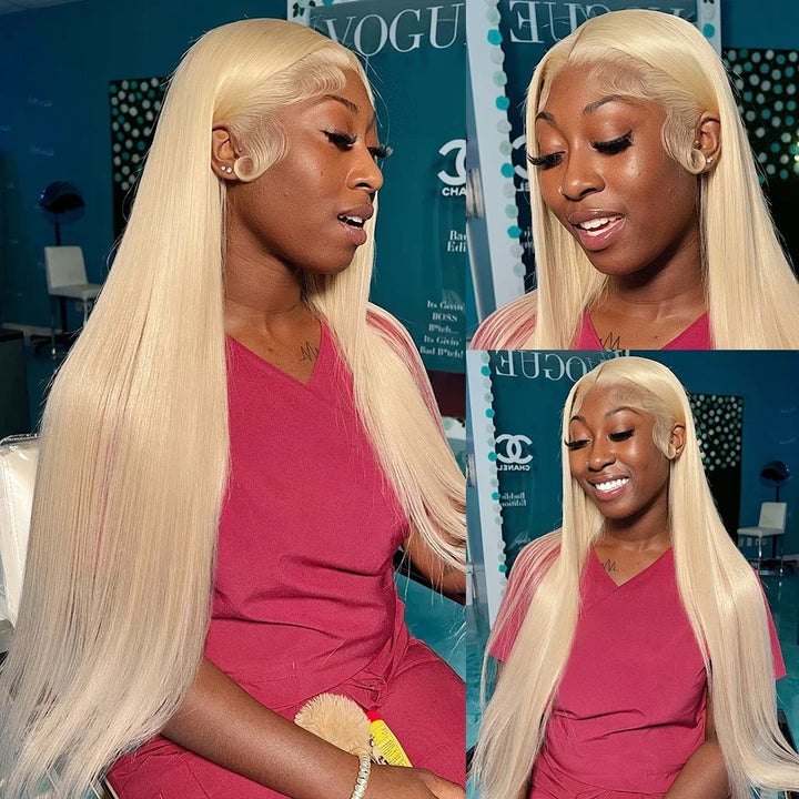 Glueless 613 Blonde Wear & Go 4*4 HD Lace Closure Straight Wig