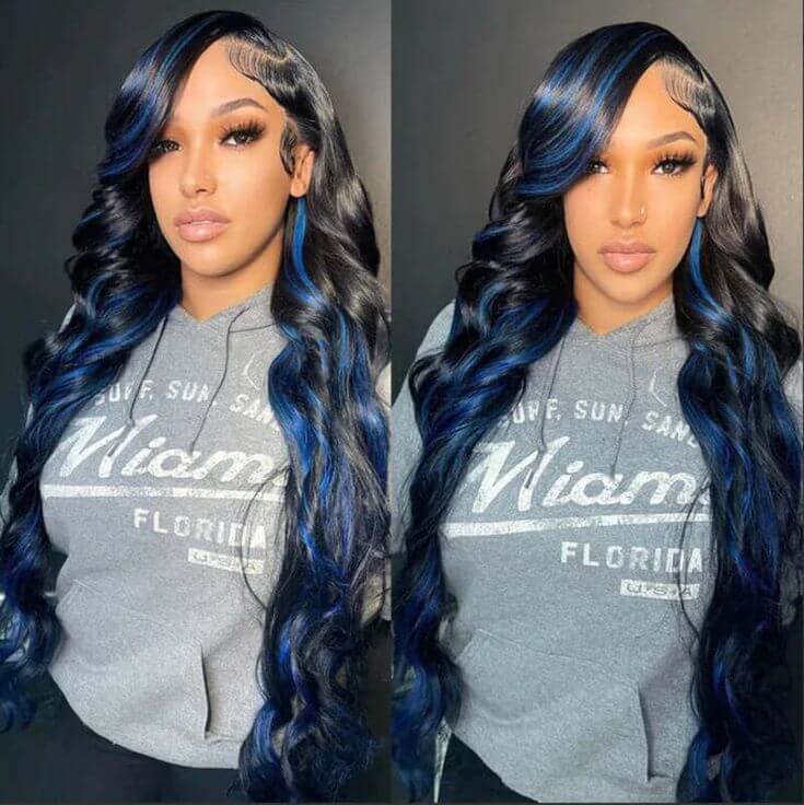 Allove Hair 13x4 HD Lace Front Wigs Ginger Highlight Body Wave Human Hair - AlloveHair