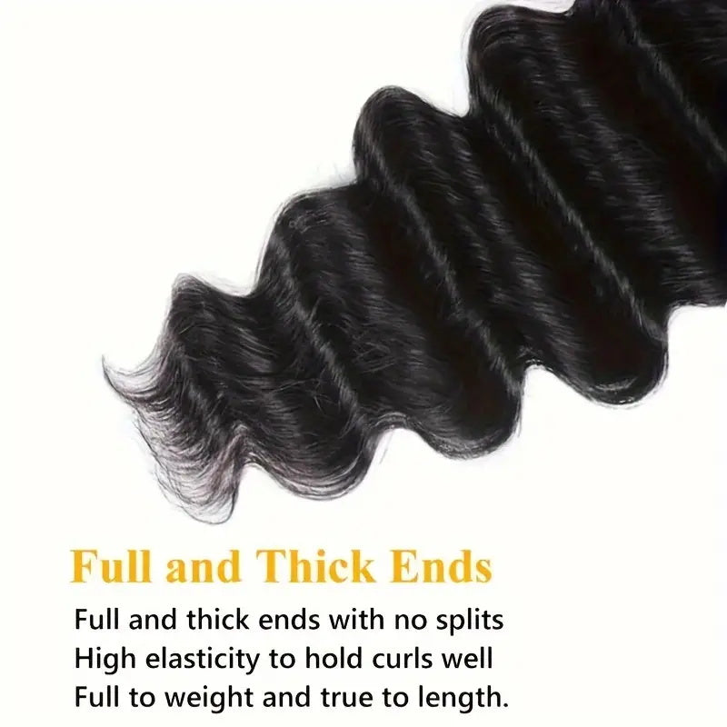 Allove Hair Brazilian Loose Deep Wave 3 Bundles Human Hair Extensions - AlloveHair