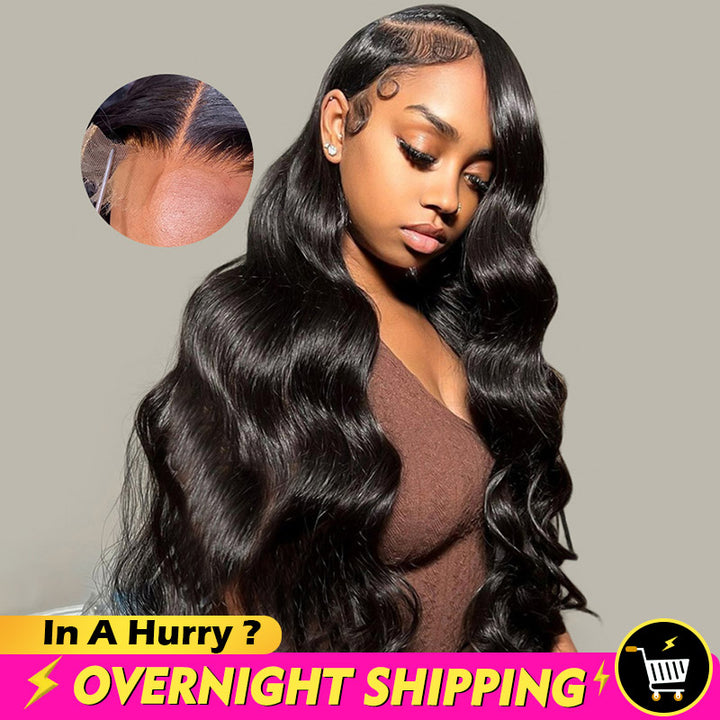 Overnight Shipping Glueless Long 18-34 Inch Body Wave Human Hair Wig HD 13x4 Lace Front Wigs Hairstyles - AlloveHair