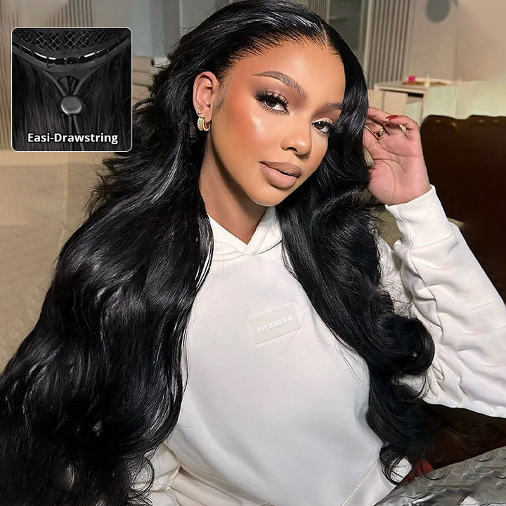 Wear and Go 13x4 Full Lace Front Glueless Body Wave Human Hair Wig With Elastic Drawsting - AlloveHair