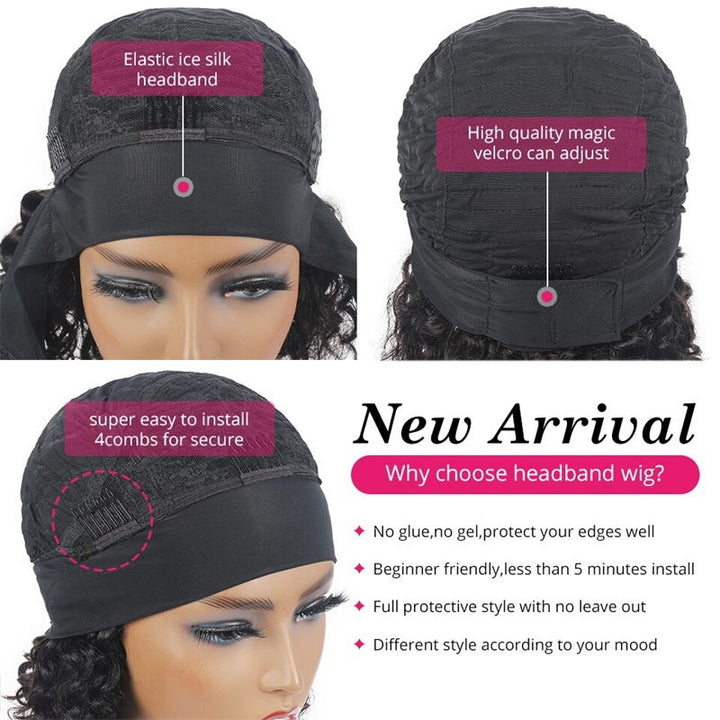 band Body Wave Human Hair Non Lace Wig