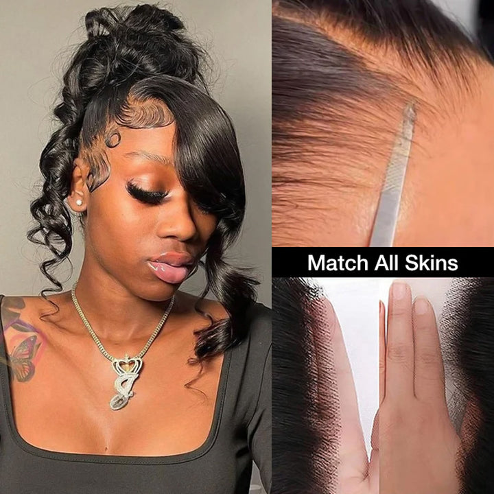 Body Wave Invisi-String Snug Fit 360 HD Lace Frontal Glueless Wig With Bleached Knots - AlloveHair