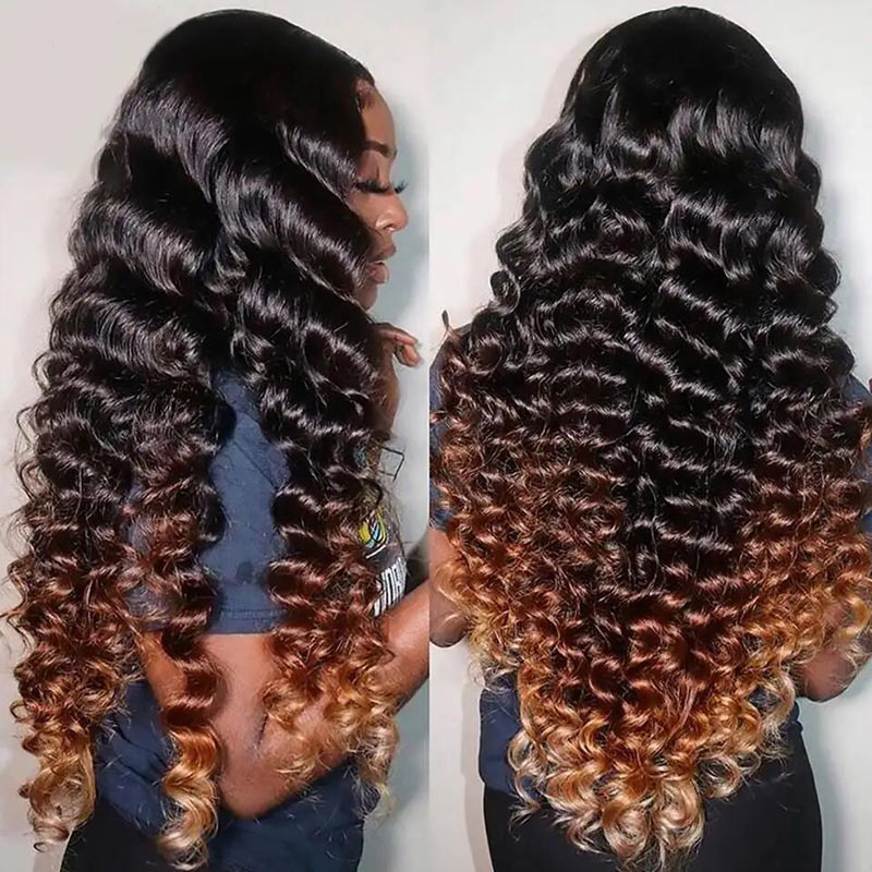 Elevate your look with Allove Hair's stunning loose deep wave hair colored wig in the beautiful #1B/4/30 blend. This HD lace wig offers a flawless and natural appearance, while its glueless design ensures easy application and comfort. Perfect for those seeking versatility and style, this wig will enhance your beauty effortlessly!