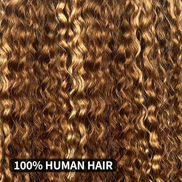 Allove P4/27 Highlight Ombre Brown Color Water Wave Invisi Strap Snug Fit 360 Glueless Wigs - AlloveHair