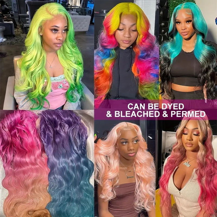613 Blonde Color Body Wave 360 HD Transparent Lace Front Human Hair Wig with Pre Plucked