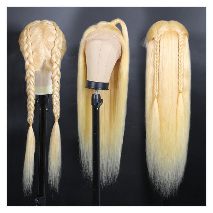 613 Blonde Color 13x6 Straight Hair HD Lace Front Wig Wear and Go 360 Full Lace Wigs