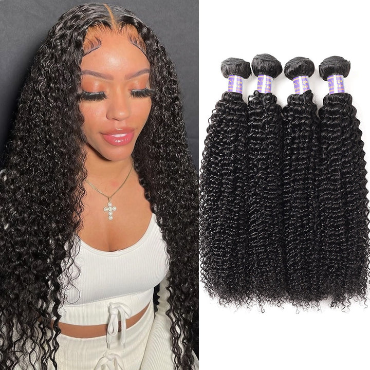 Allove Hair Brazilian Curly Wave 4 Bundles Virgin Human Hair - AlloveHair