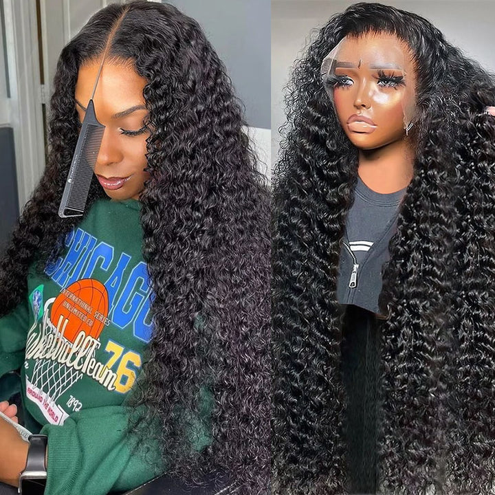 Kinky Curly 13x4 Full Lace Frontal Wig 100% Virgin Human Hair with Elastic Drawstring - AlloveHair