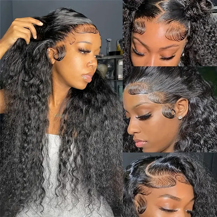 Allove Glueless Pull and Go Drawstring Wig with Pre Plucked Deep Wave 13x6 HD Full Lace Front Wigs - AlloveHair