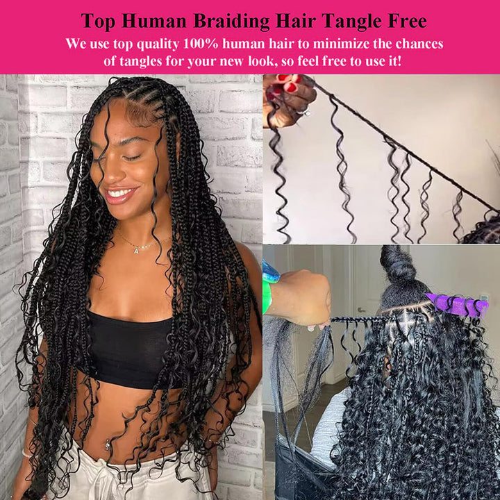 Allove Bulk Human Hair For Braiding Kinky Curly Hair Bundles No Weft - AlloveHair