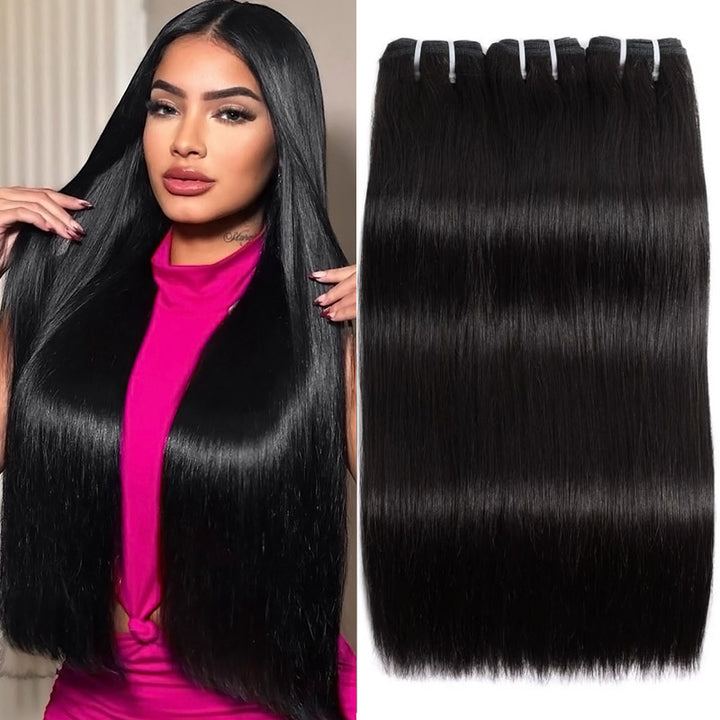 12A Super Soft Silky Straight Hair Bundles Salon Quality Full And Thick Unprocessed Raw Burmese Human Hair Extensions - AlloveHair