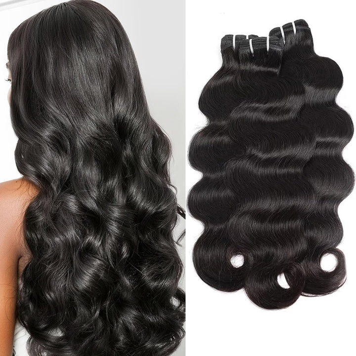 30 Inch Boby Wave Bundles 12A Burmese Human Hair 100% Unprocessed Raw Human Hair Extensions Thick Ends Virgin Hair - AlloveHair
