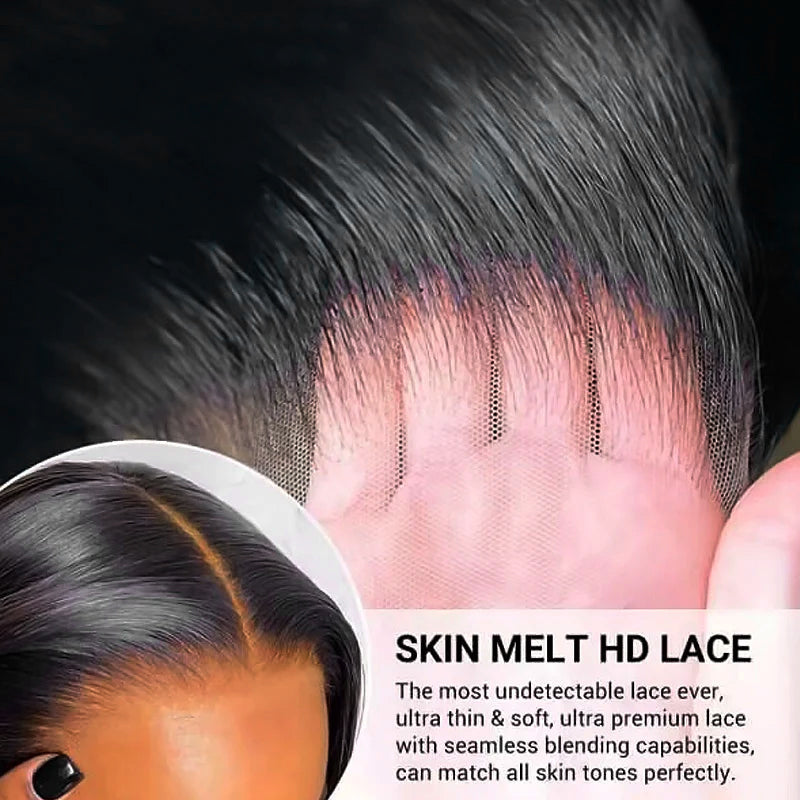 【THIN LACE】13x6 Lace Front Real HD Lace Wigs Straight Human Hair Skin Melt Glueless Wigs - AlloveHair