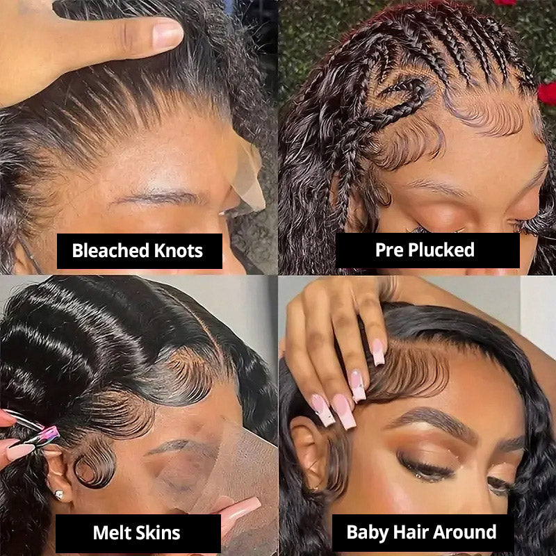 Allove Glueless Pull and Go Drawstring Wig with Pre Plucked Deep Wave 13x6 HD Full Lace Front Wigs - AlloveHair