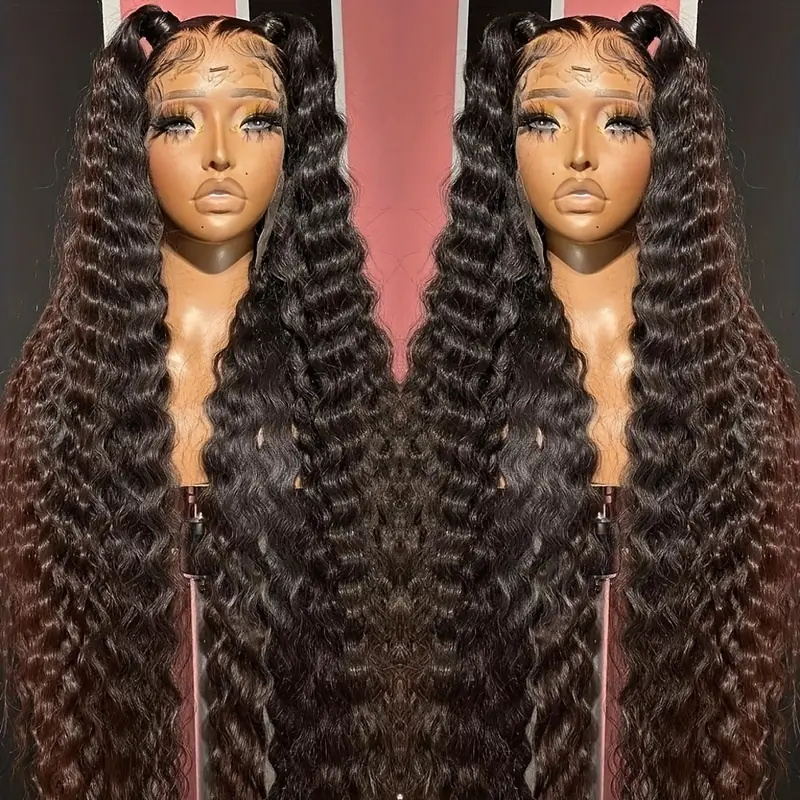 HD Invisible Wear And Go 4x4 Lace Closure Wig Loose Deep Wave Glueless Lace Human Hair Wigs 32Inch 180% Density